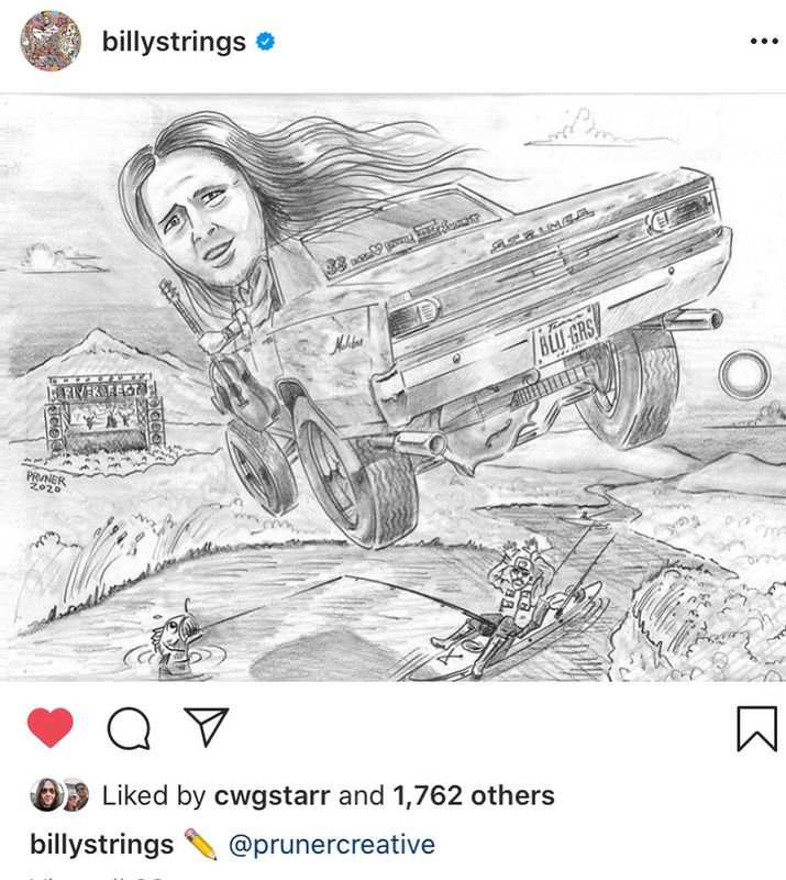Billy Strings caricature — Instagram post