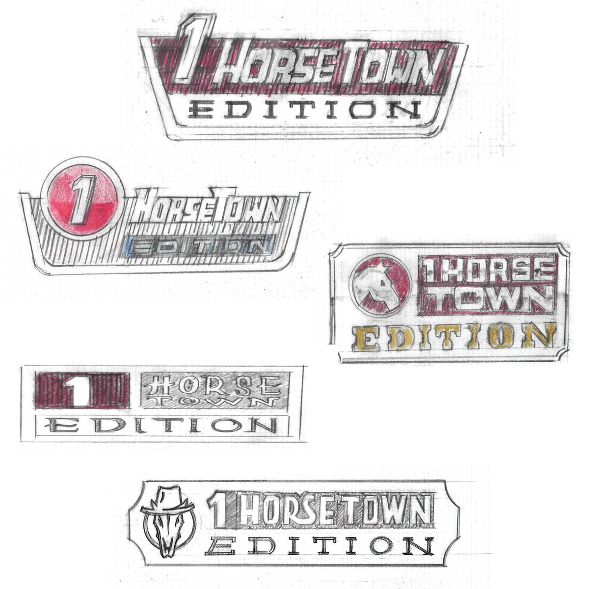1 Horse Town — logo sketches