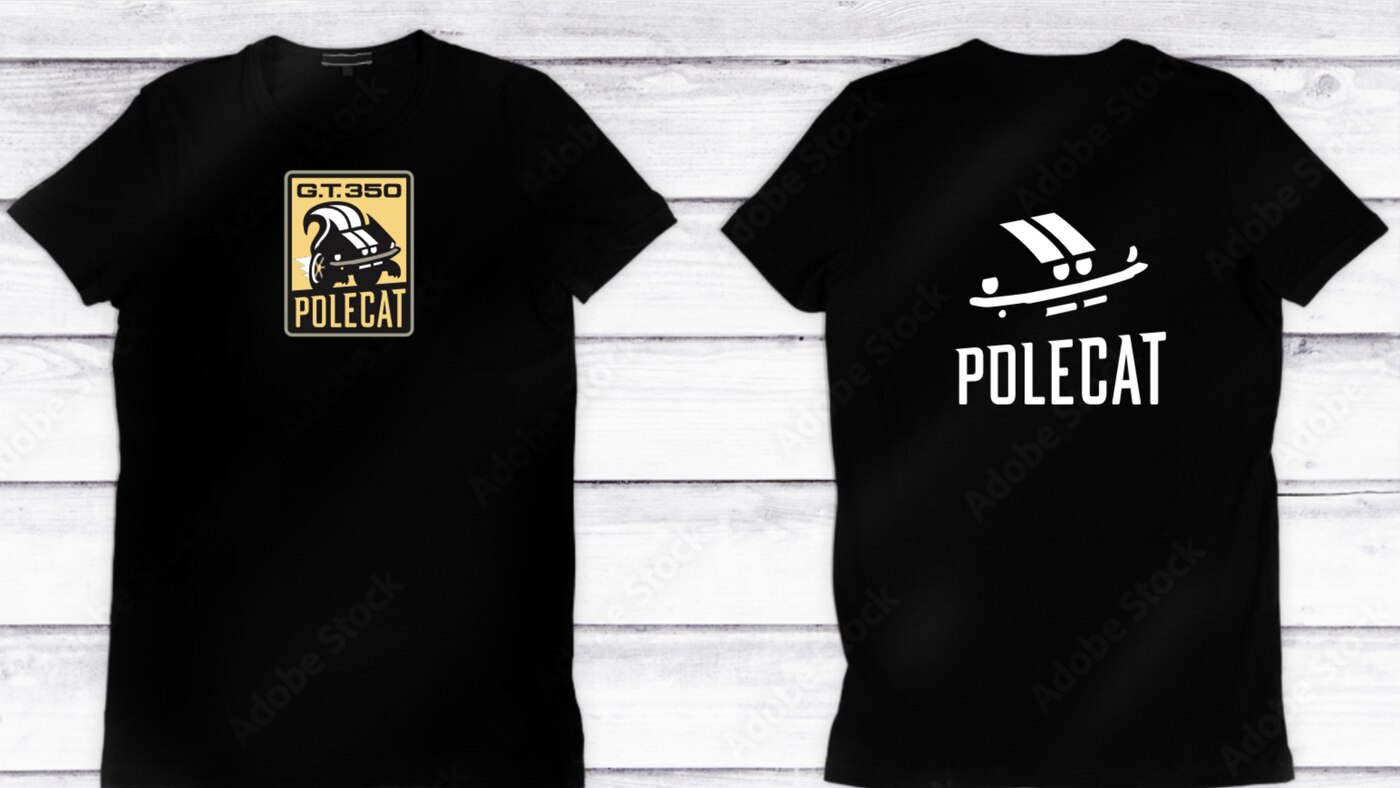 Polecat shirt — front and back