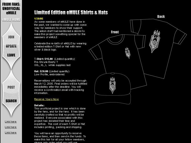 eMule fan site — shirt page